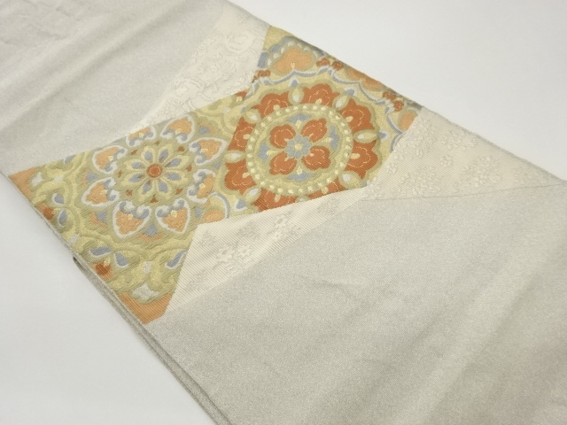 JAPANESE NAGOYA OBI / WOVEN FLOWER CREST